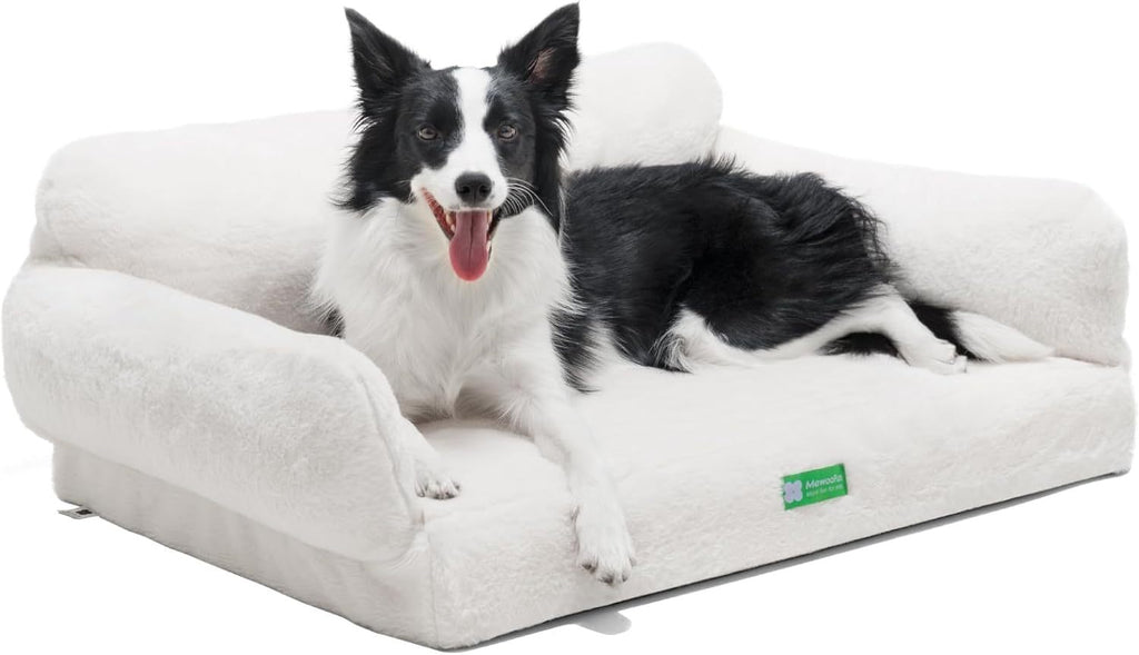 Orthopaedic Dog Bed For Small Or Medium Dogs - 34.6 Inches Egg Foam Sofa With Removable Washable Cover & Non-Slip Bottom, Large, Beige