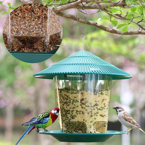 Bird Feeder Outdoor Garden Hanging Transparent Bird Feeding Tool
