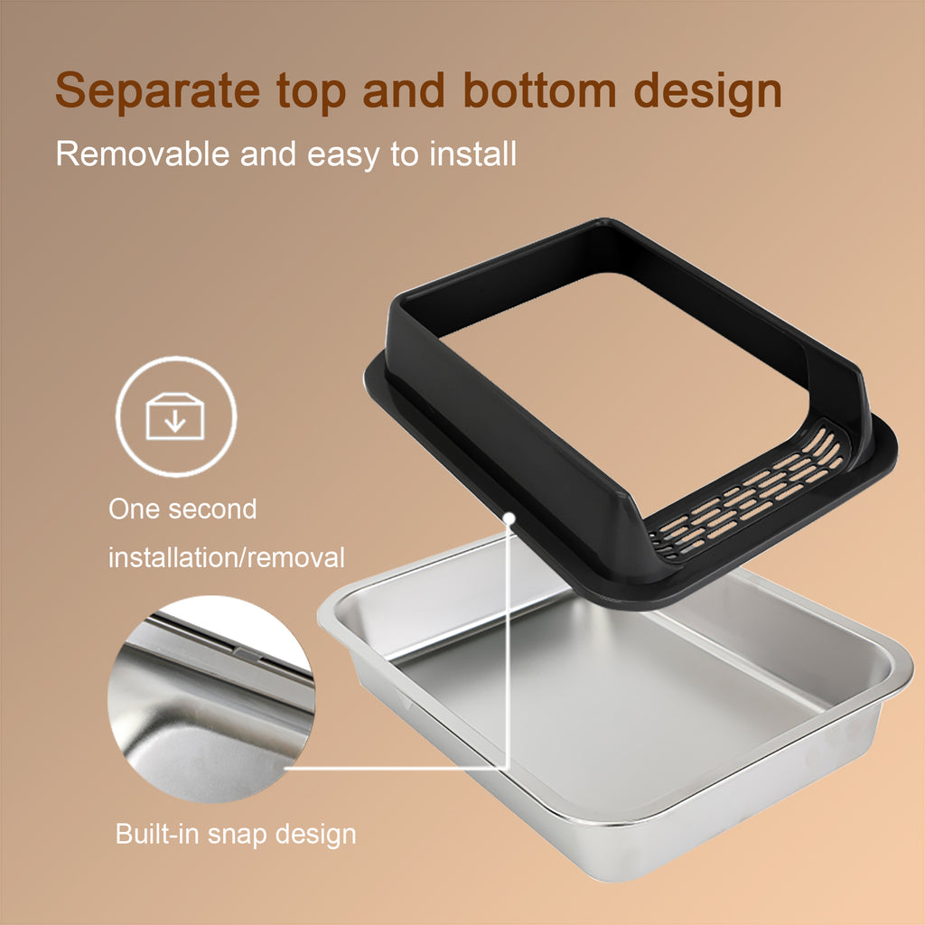 Stainless Steel Litter Box Semi-enclosed (only ship inside USA)