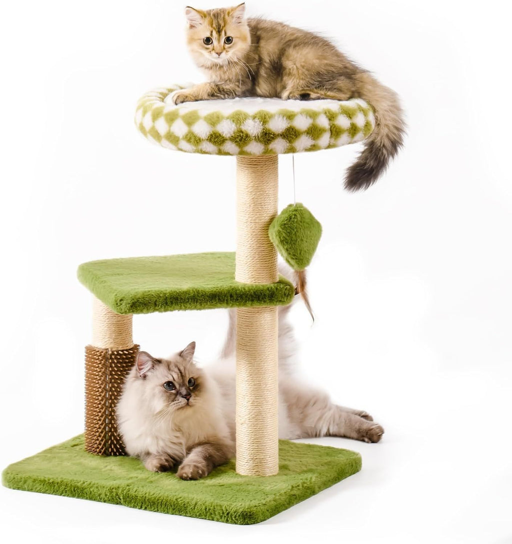 Large Cat Tree Tower For Adult Cats - Multi-Level Scratching Post With Removable Perch & Interactive Toys, Indoor Cat Furniture For Kittens Green