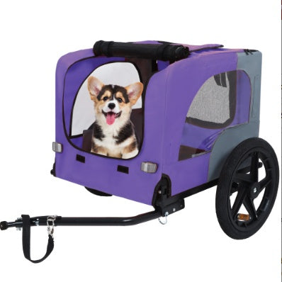 Utdoor Heavy Duty Collapsible Pet Bike Trailer With 16-Inch All Terrain Wheels & Universal Hitch   Fold-able Dog Cargo Carrier Cart For Bicycles