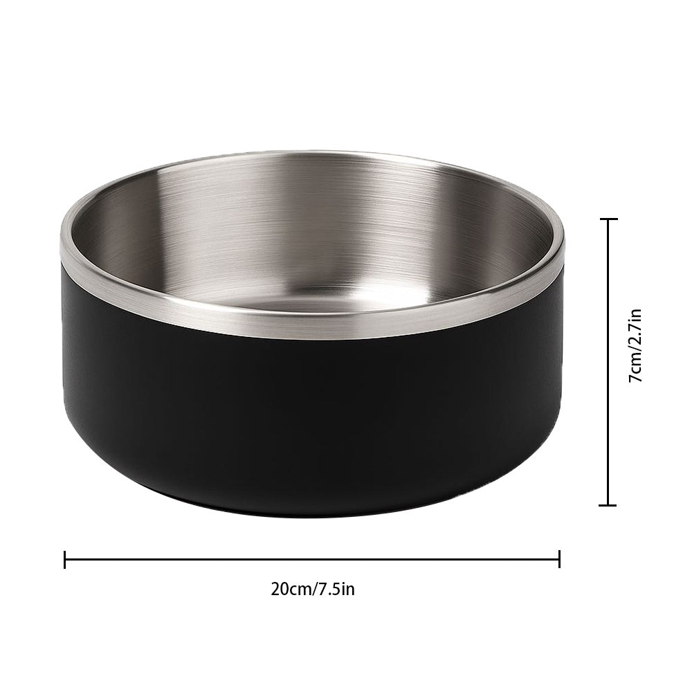Dog Bowl, Stainless Steel Dog Food And Water Bowl With Non Slip Quiet Bottom, Easy To Clean, Dishwasher Safe, 42oz