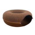 Donut Cat Tunnel Bed - Natural Felt Pet Cat Cave - Round Wool Felt Cat Bed