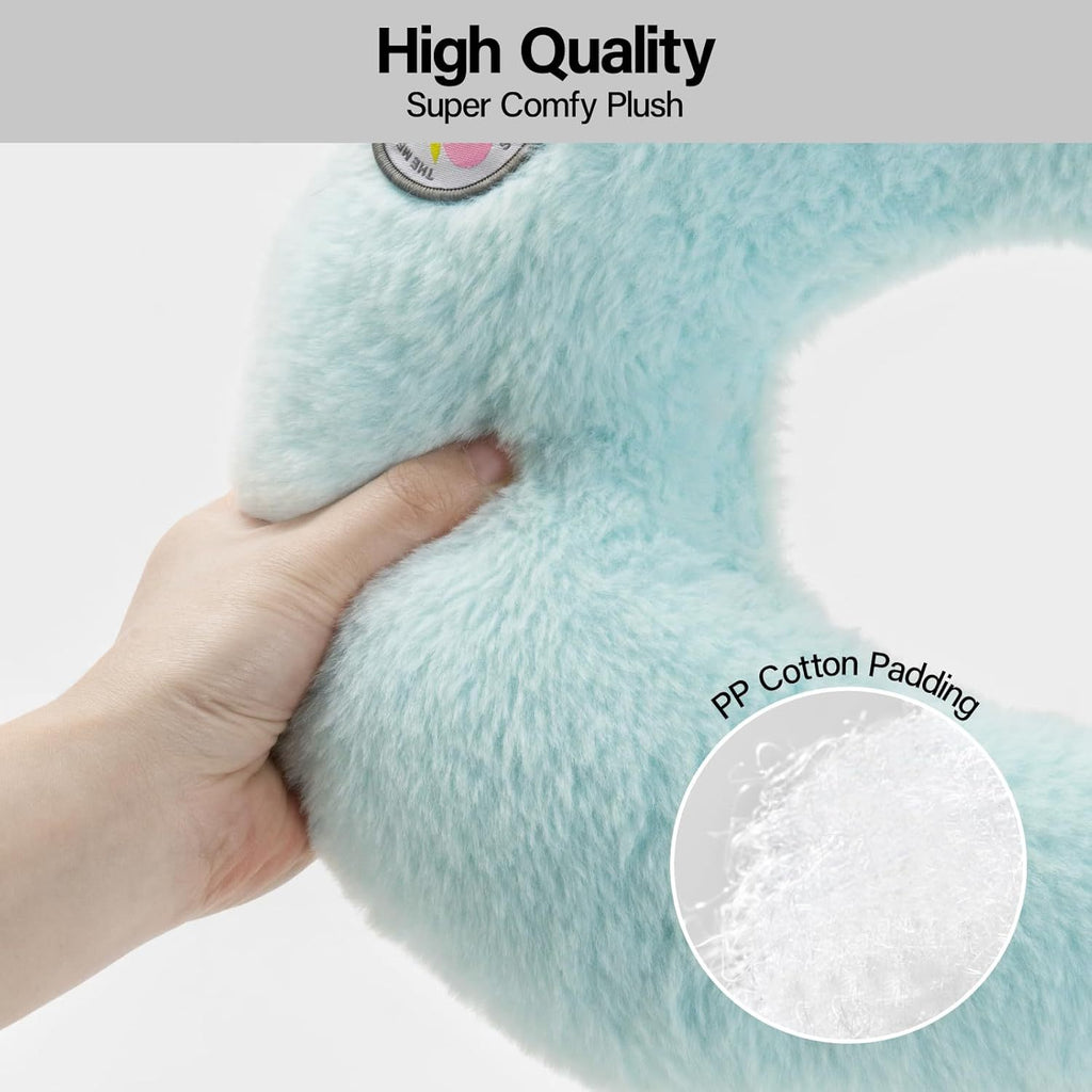 MEWOOFUN U-Shaped Orthopaedic Pet Pillow - 10.6x9.8 Inch Fluffy Support For Cats & Puppies, Joint Relief & Improved Sleep Blue