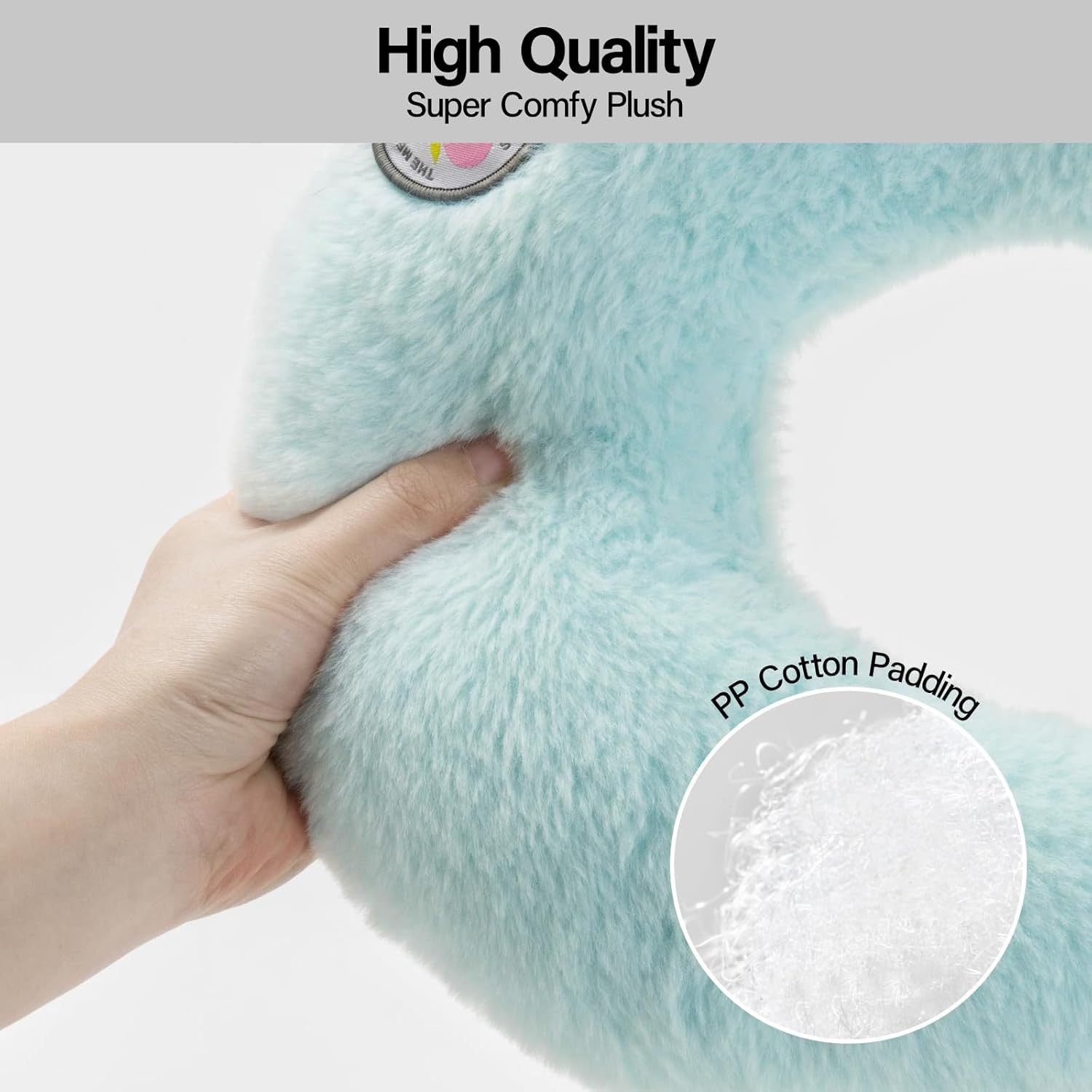 MEWOOFUN U-Shaped Orthopaedic Pet Pillow - 10.6x9.8 Inch Fluffy Support For Cats & Puppies, Joint Relief & Improved Sleep Blue
