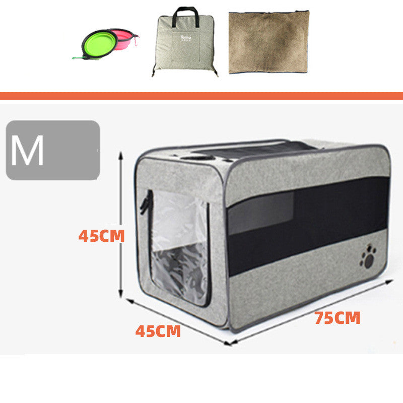 Folding Fabric Pet Carrier with Locking Safety Zippers