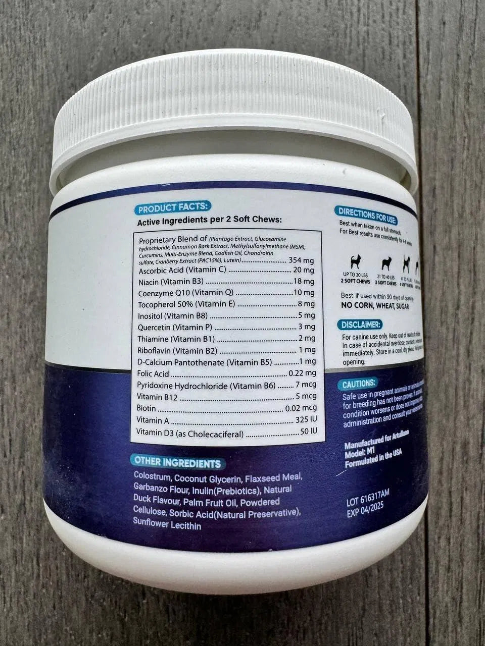 Dog Multivitamin Chewable With Glucosamine 20 In 1, Joint Support Health Immunity Mobility Gut Skin 120 Chews
