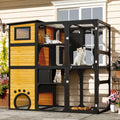Large Outdoor 4 Tier Catio Enclosure Weatherproof with Platforms Attach to Window