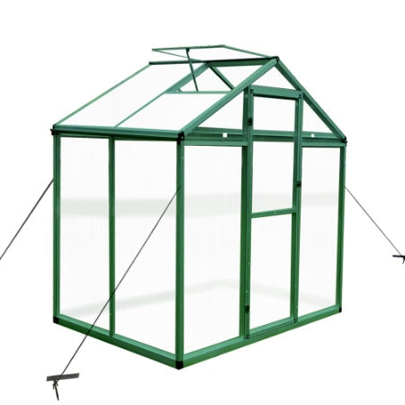 Newly Marketed Gain Height Windproofaluminum Greenhouse 6x4 FT Polycarbonate Greenhouse Raised Base And Anchor Aluminum Heavy Duty Walk-in Greenhouses For Outdoor Backyard In All Season