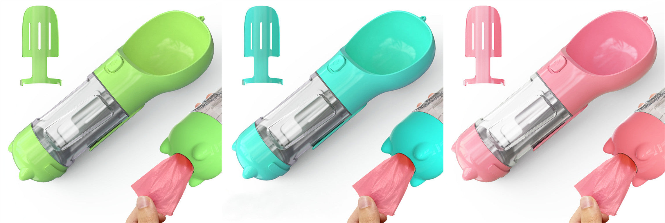 3 in 1 Dog Water Bottle - Feeder Bowl - Bag Storage