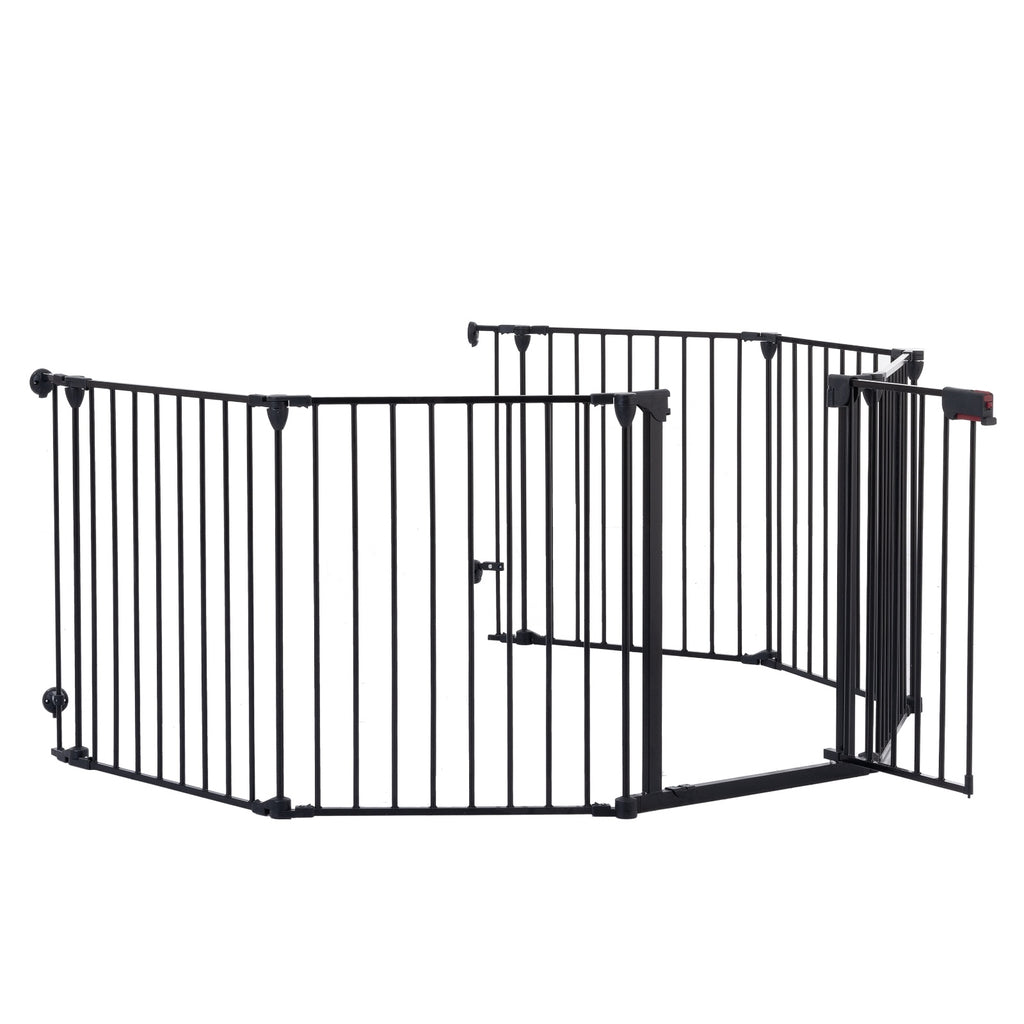 150 Adjustable Safety Gate 6 Panels Play Yard Metal Doorways Fireplace Fence Christmas Tree Fence G