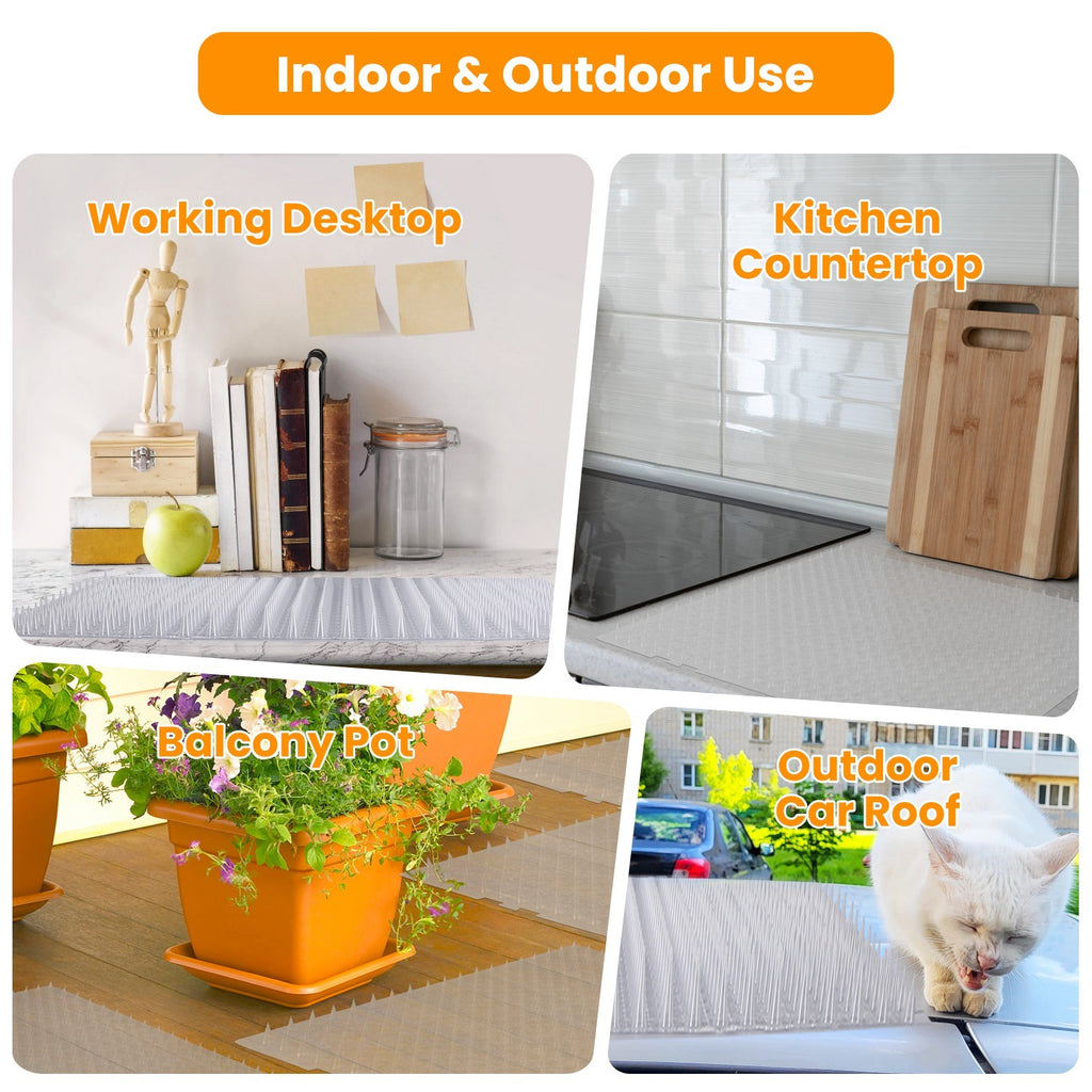 16Pcs Cat Deterrent Mats For Indoor Outdoor Use Keep Cats Dogs Away Pets 16x13in Deterrent Training Mats With Spikes 22x1FT Area