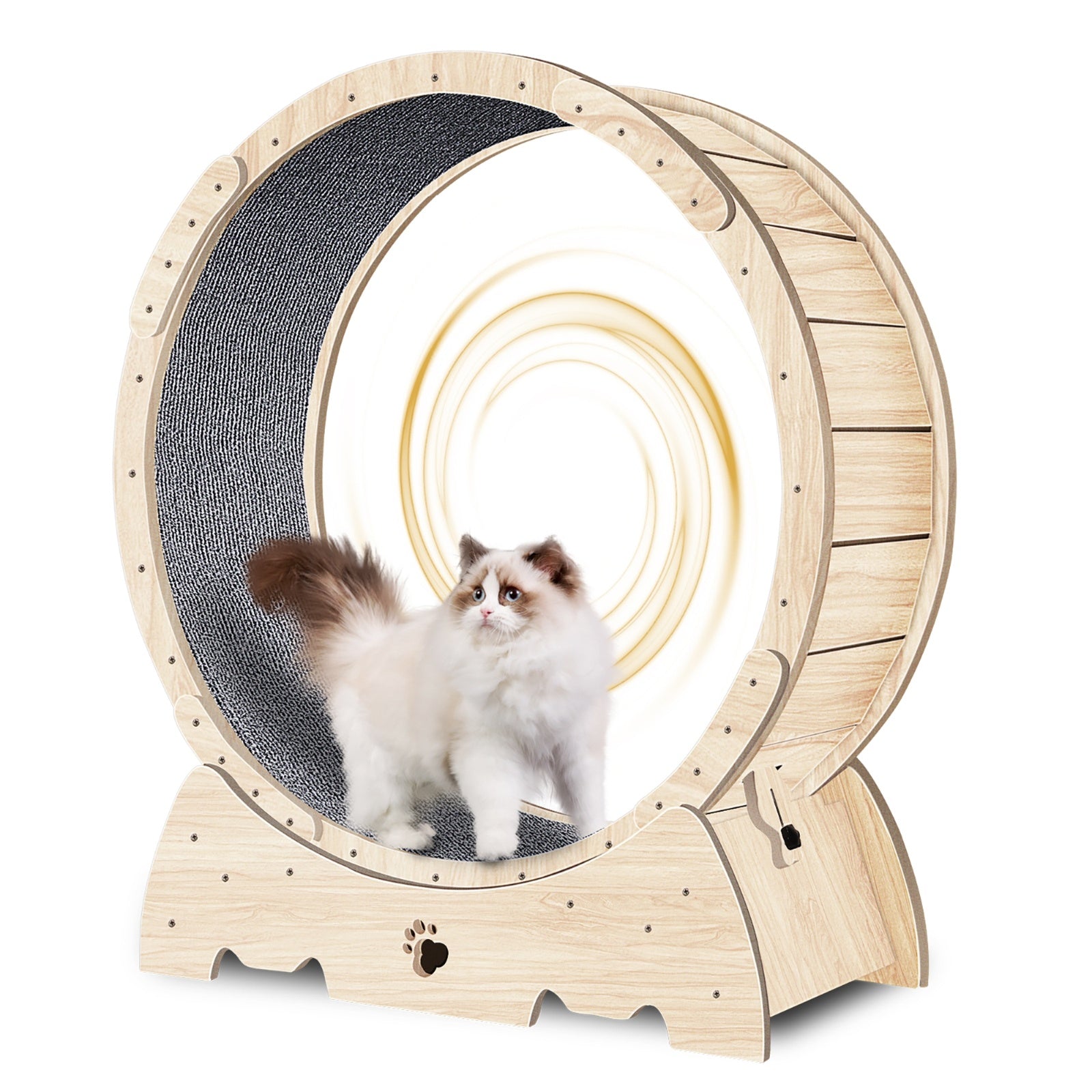 Cat Exercise Wheel For Indoor Cats, Running Wheel With Carpeted Runway