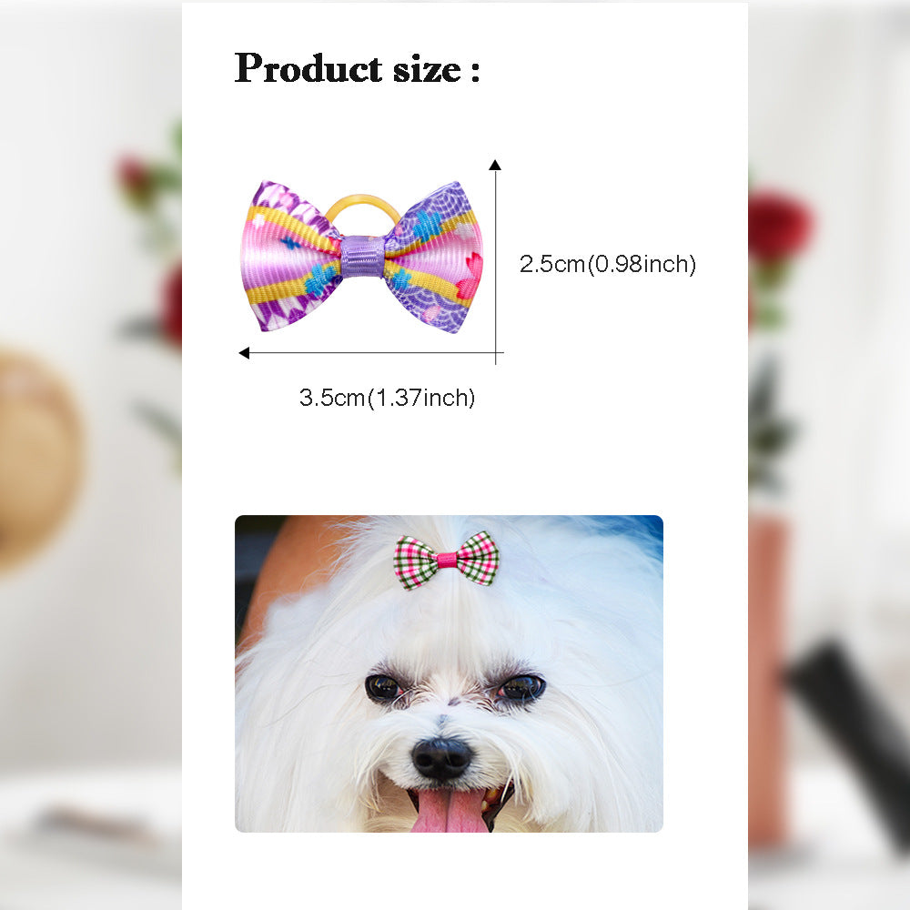 Pet Plaid Head Bow Accessories