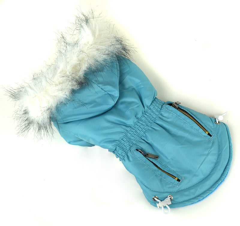 Zippered Cotton Padded Jacket For Pets