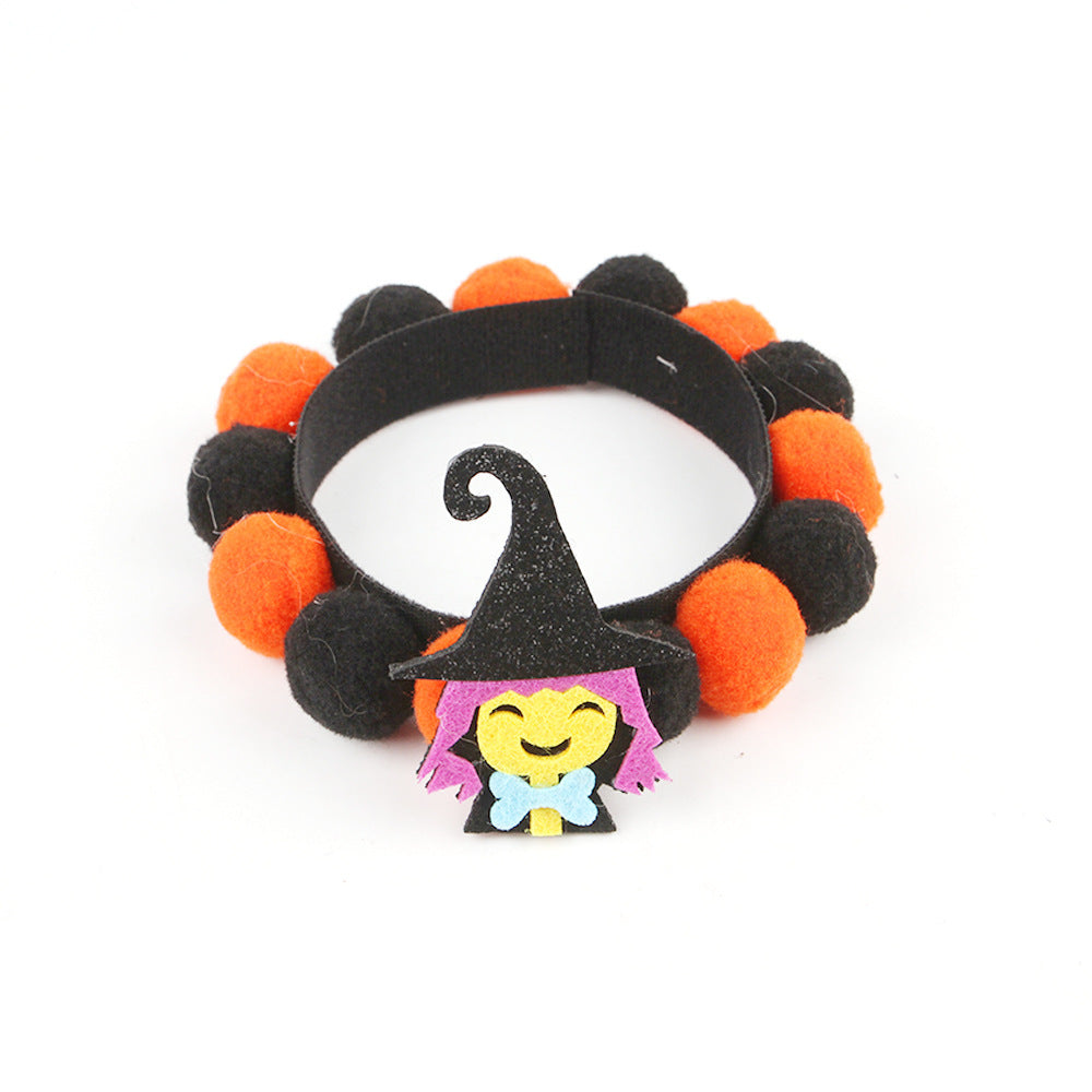 Halloween Pet Fur Collar Pumpkin Ball