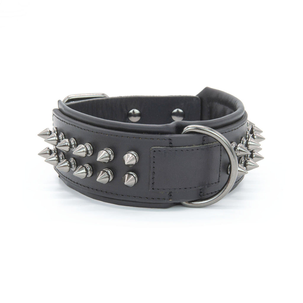 Leather Dog Collar with Spikes
