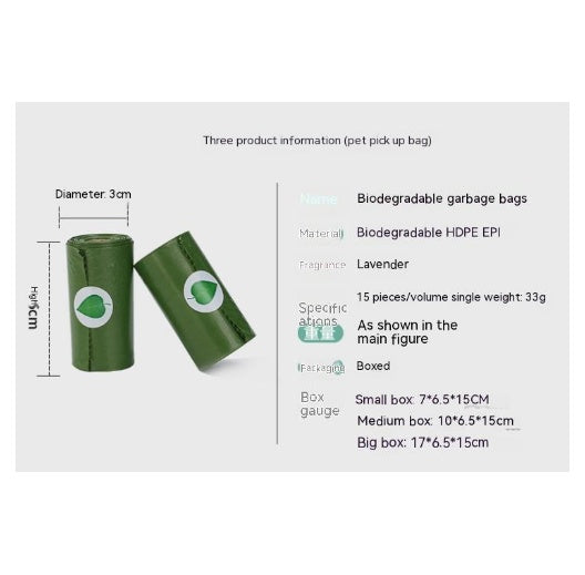 Degradable Pet Stool Bag - Fragrance Garbage Bag Boxed With Dispenser