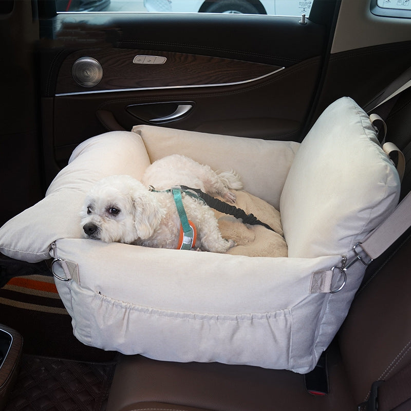 Linen Car Safety Front or Back Seat Dog Bed