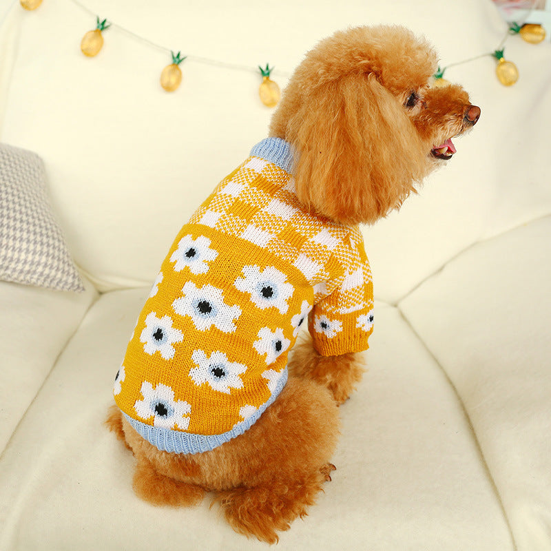 Bowknot Dog & Cat Sweater - Hollow Knit Sweater