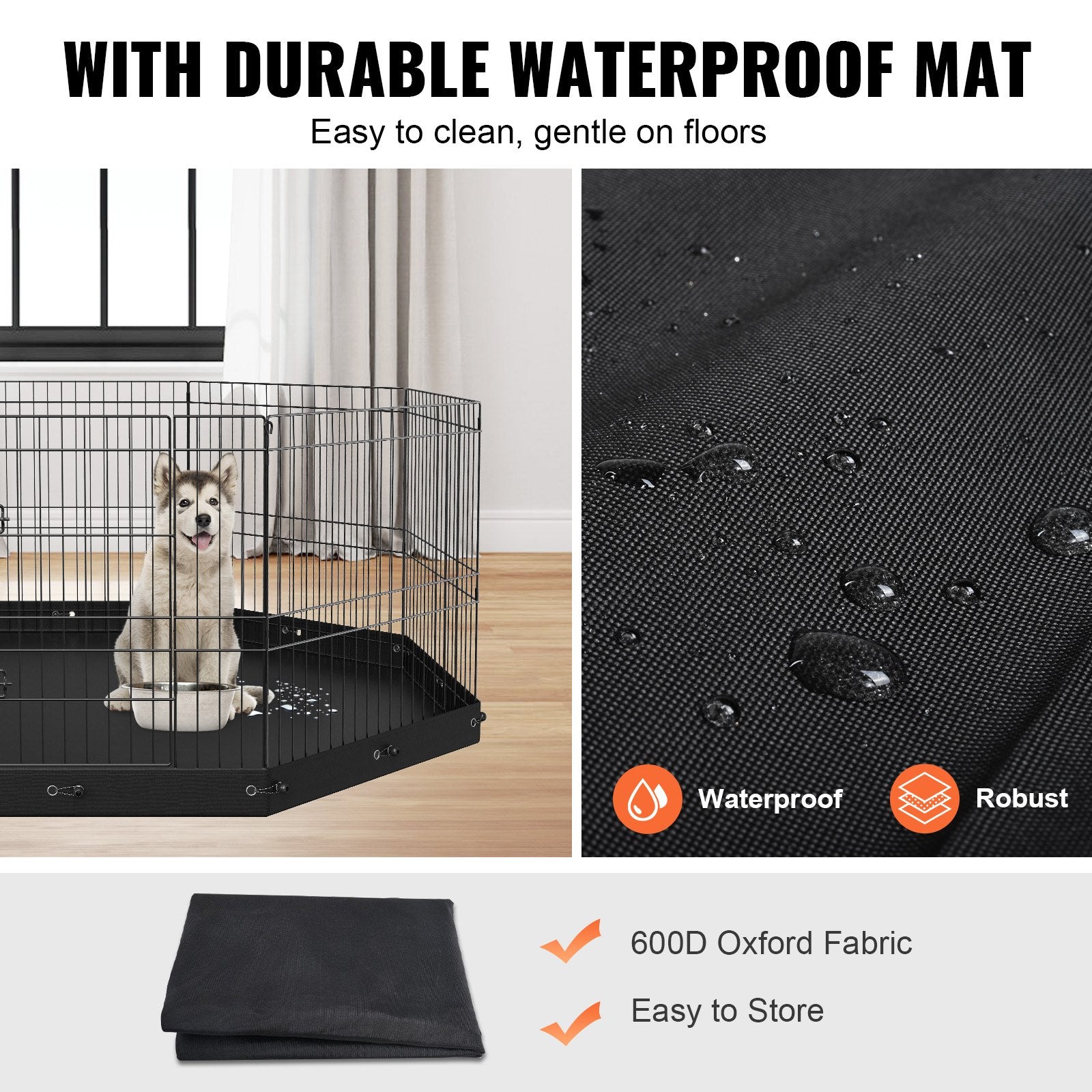 8 Panel Dog Playpen Metal with Bottom Pad (only ship inside USA)