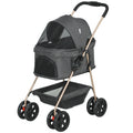 3 in 1 Foldable Pet Stroller - Detachable Carrier with Storage Basket