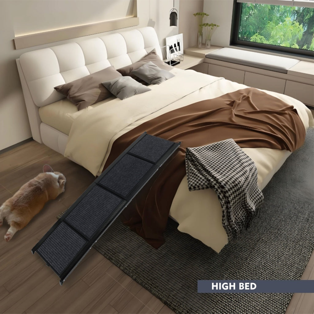 Dog Ramp For Car 65x17 Large Folding Pet Stair Ramps For Truck, SUV, With Non-Slip Surface, Up To 250LBS, Outdoor Dog Car Ramp For Medium  Large Dogs, Portable Pet Steps