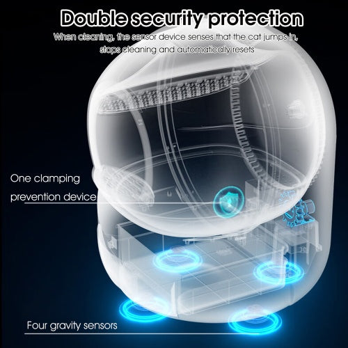 Smart Automatic Cat Litter Box,Automatic Scooping And Odor Removal, App Control, Support 5G    2.4G WiFi For Multiple Cats, Double Odor Removal
