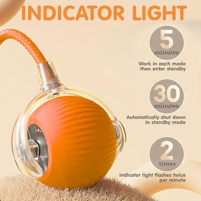 Smart Pet Rolling Ball with Teaser Sensor