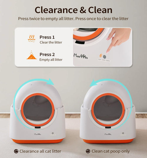 60L Automatic Cat Litter Box - Smart App Control, Deodorizing, Infrared Sensor