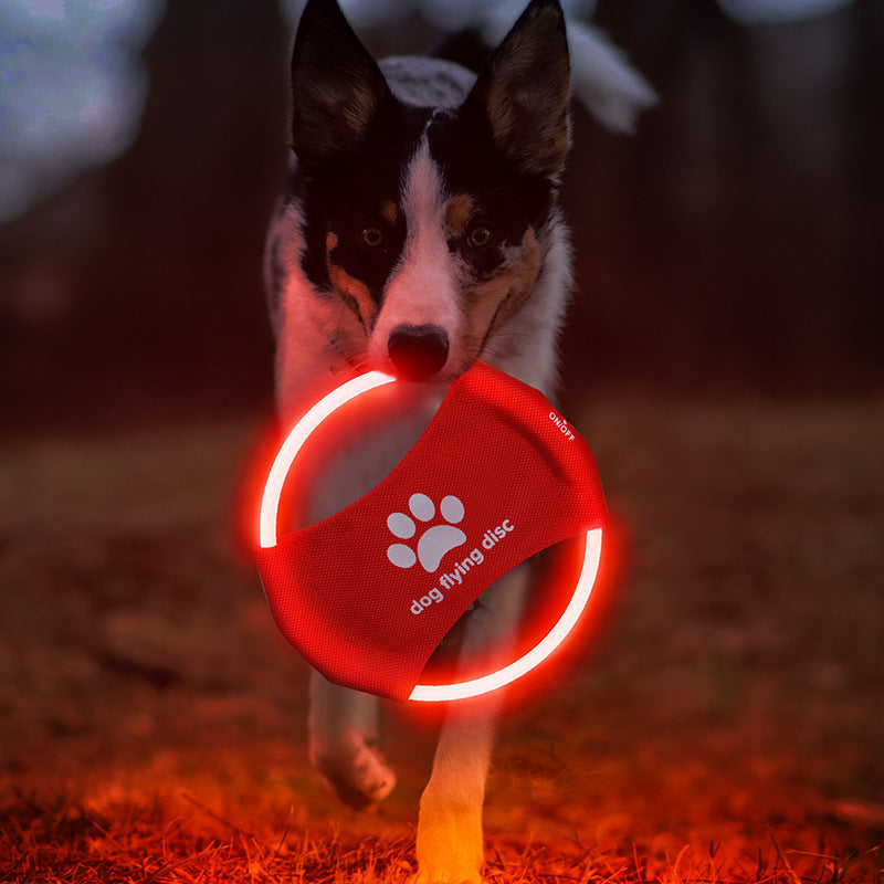 Dog Flying Discs Light Glowing LED LuminousTraining Interactive Toys Game Flying Discs Dog Toy Pet Dog Accessories Pet Products