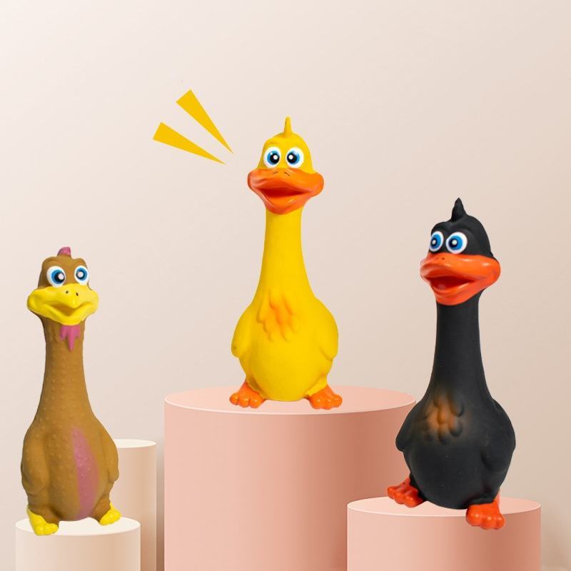 3pcs Latex Screaming Chicken Toys Eco Friendly TPR Pet Squeaky Dog Interactive Play Chew Toys