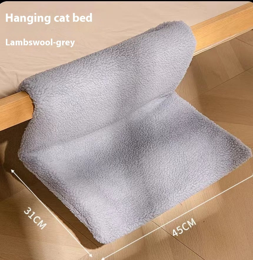 Plush L-shaped Cat Hammock Hanging Cat Nest