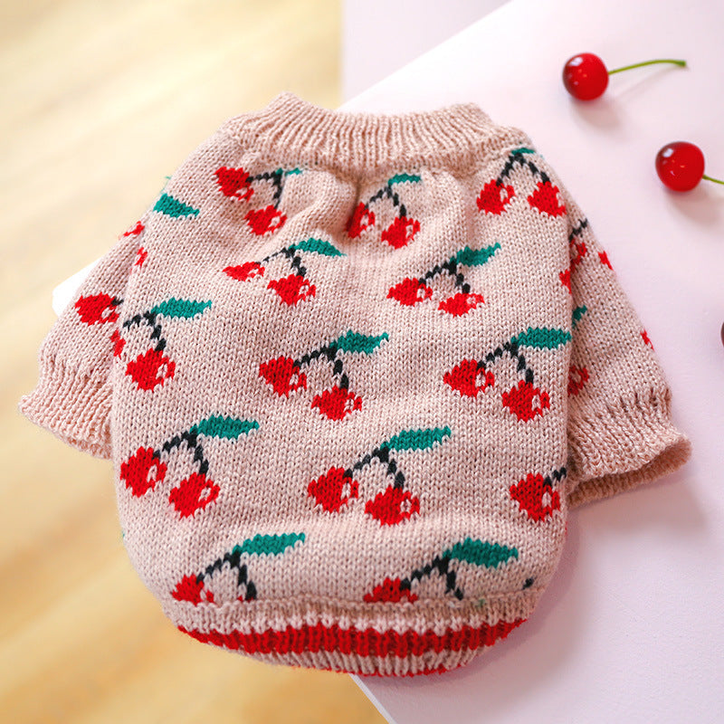 Bowknot Dog & Cat Sweater - Hollow Knit Sweater