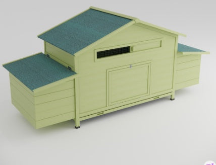 11.12 Square Feet Large Wooden Chicken Coop With 2 Free Range Doors, 2 Nest Boxes, And Chicken Perch Inside