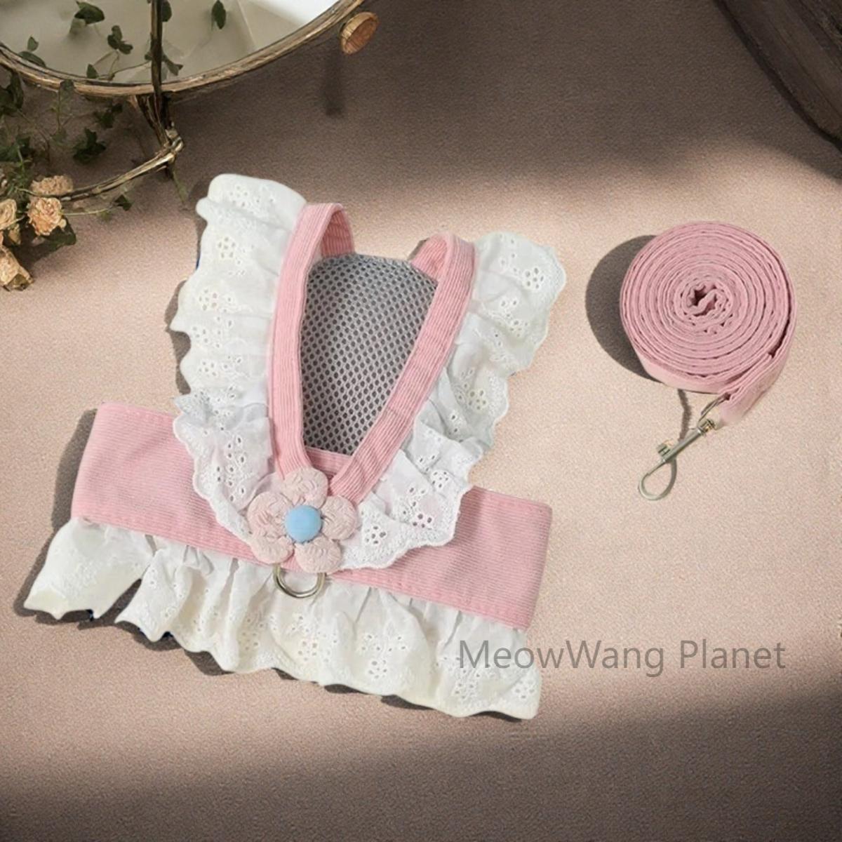 Dog Leash Cat Leash Premium Summer Pet Harness Leash Set Breathable Lightweight And Escape Proof Vest For Cats Small Dogs Adjustable Outdoor Walking Gear With Secure Leash Attachment Luxury Pet Gift F