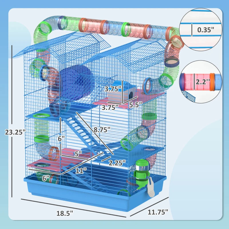 5 Tier Hamster Cage With Tubes And Tunnels (only ship inside USA)