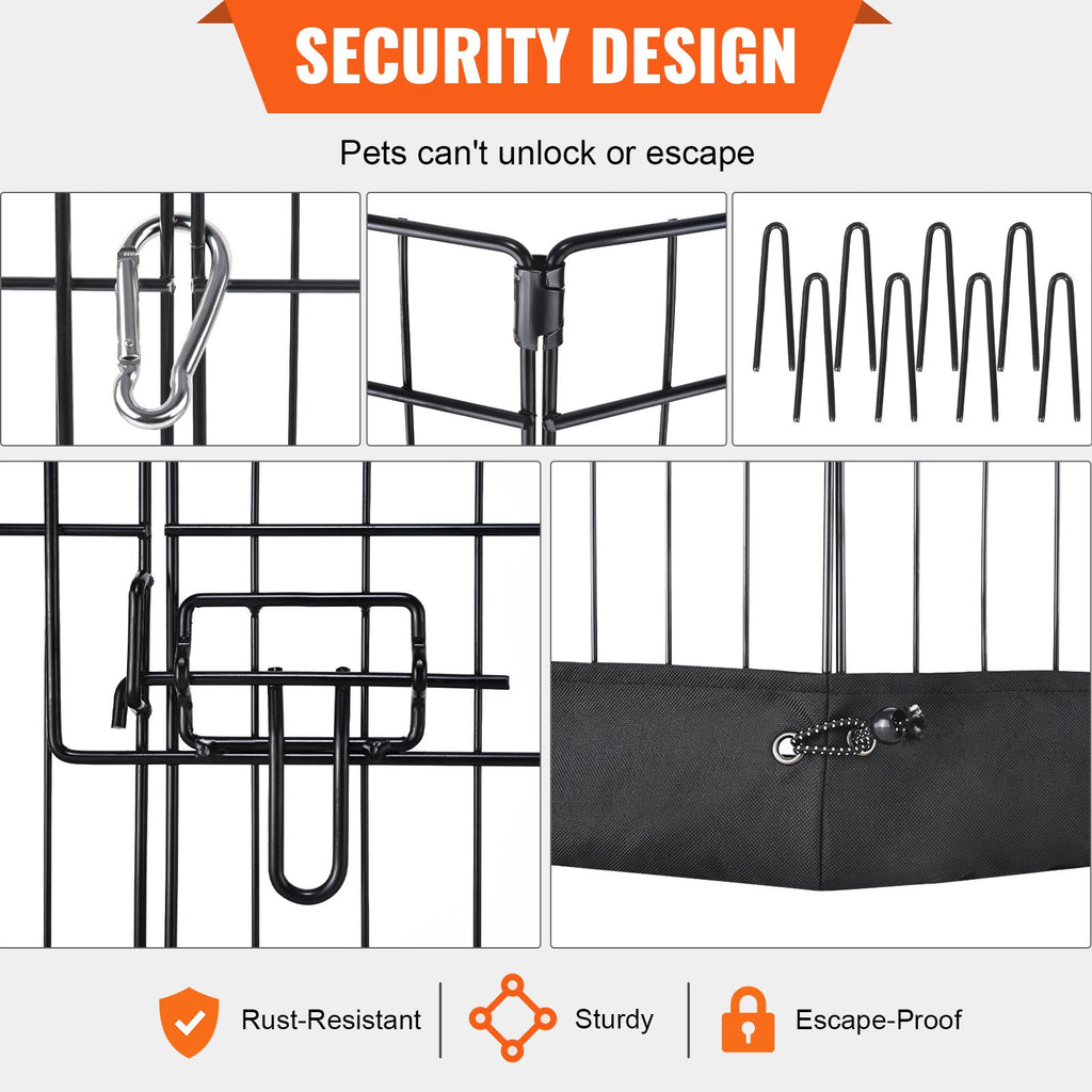 8 Panel Dog Playpen Metal with Bottom Pad (only ship inside USA)