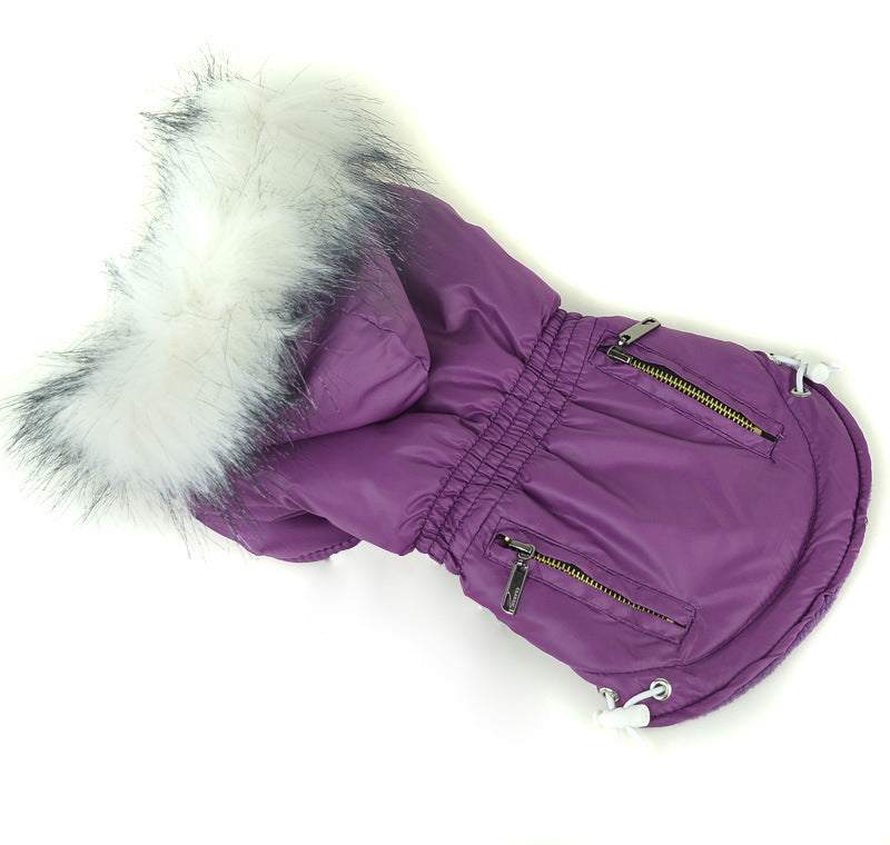 Zippered Cotton Padded Jacket For Pets