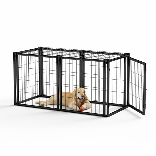 Dog Cage 47.2 Inches, Suitable For Small And Medium-sized Dogs, With A Top Dog Fence, Pet Cage, Indoor, Black. 47.2 Inches Long X 22 Inches Wide X 24 Inches High.