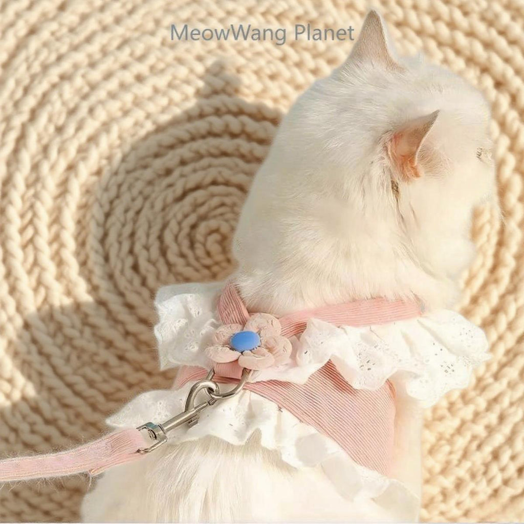 Dog Leash Cat Leash Premium Summer Pet Harness Leash Set Breathable Lightweight And Escape Proof Vest For Cats Small Dogs Adjustable Outdoor Walking Gear With Secure Leash Attachment Luxury Pet Gift F