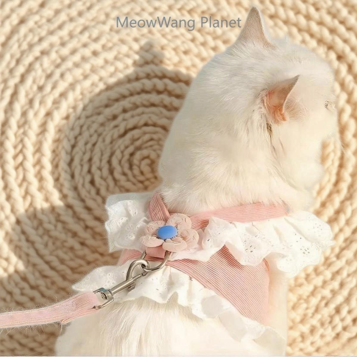 Dog Leash Cat Leash Premium Summer Pet Harness Leash Set Breathable Lightweight And Escape Proof Vest For Cats Small Dogs Adjustable Outdoor Walking Gear With Secure Leash Attachment Luxury Pet Gift F