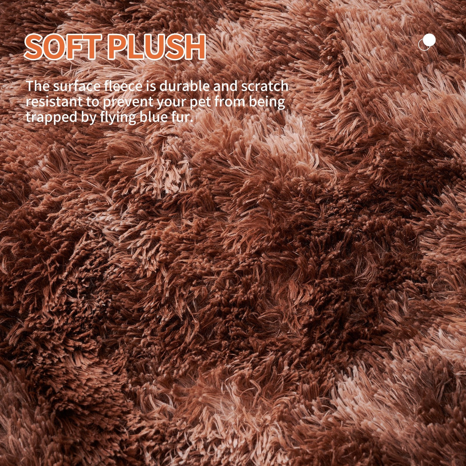 Calming Dog Bed - Fluffy Plush Dog Mat with Zipper Removable Washable Cover for Large and Medium Dogs And Cats