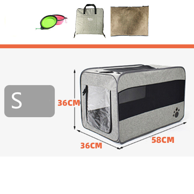 Folding Fabric Pet Carrier with Locking Safety Zippers
