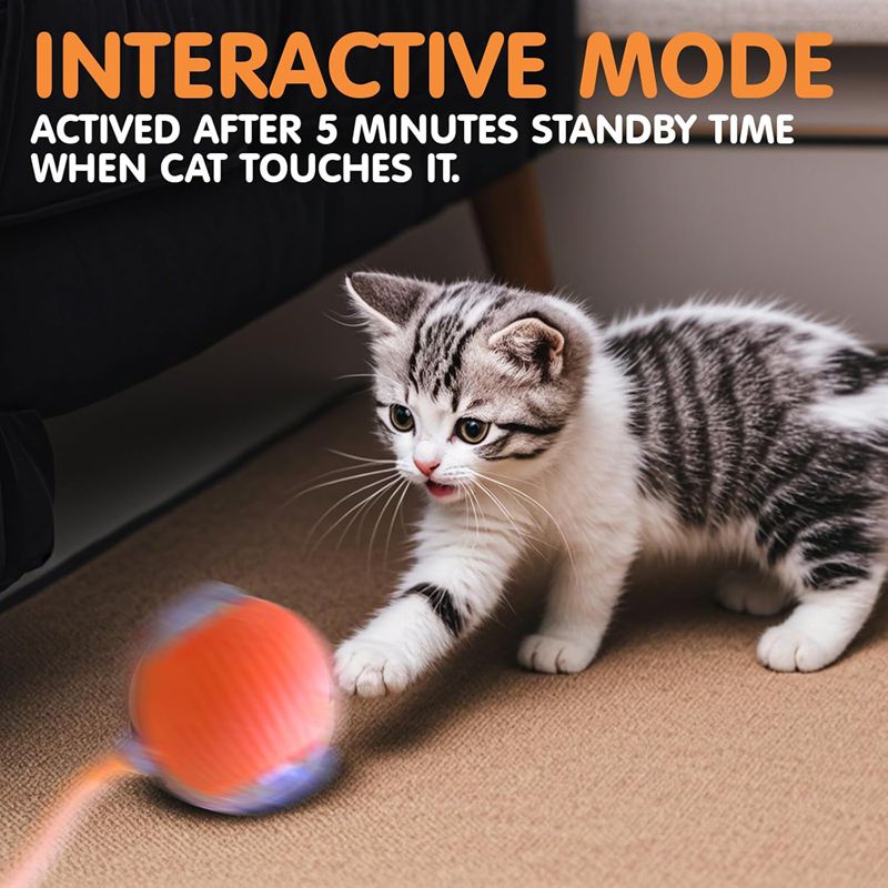 Smart Pet Rolling Ball with Teaser Sensor
