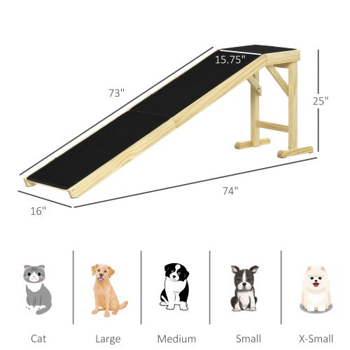 Ramp For Dog Bed, Pet Ramp For Dog With Non-slip Carpet And Top Platform