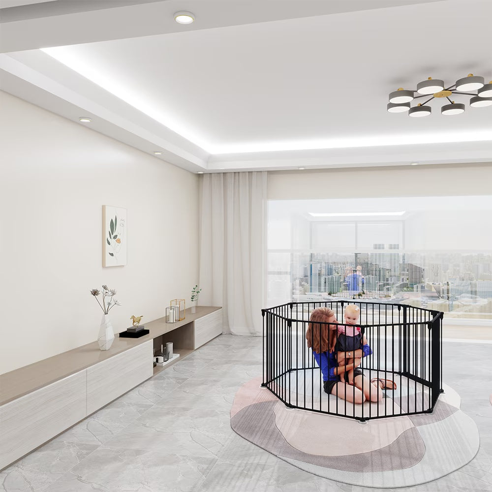 Heavy Duty Supermarket Shopping Basket Design Metal Storage Wholesale Black 8-piece Fence