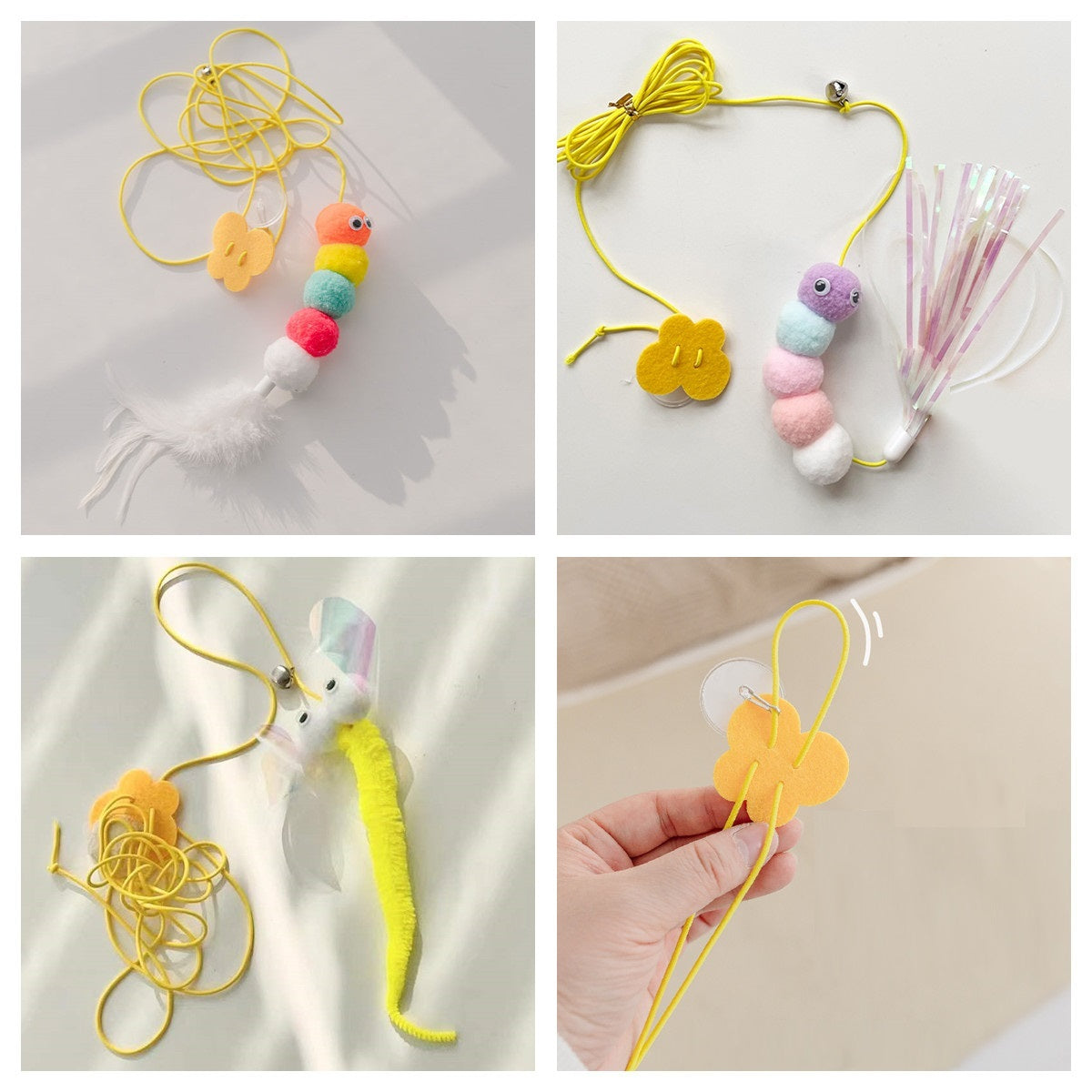 Cat Toys Simulated Cute Toys Funny Self-hey Interactive Toy Rope Grabbing Mouse Telescopic Hanging Cat Pet Supplies