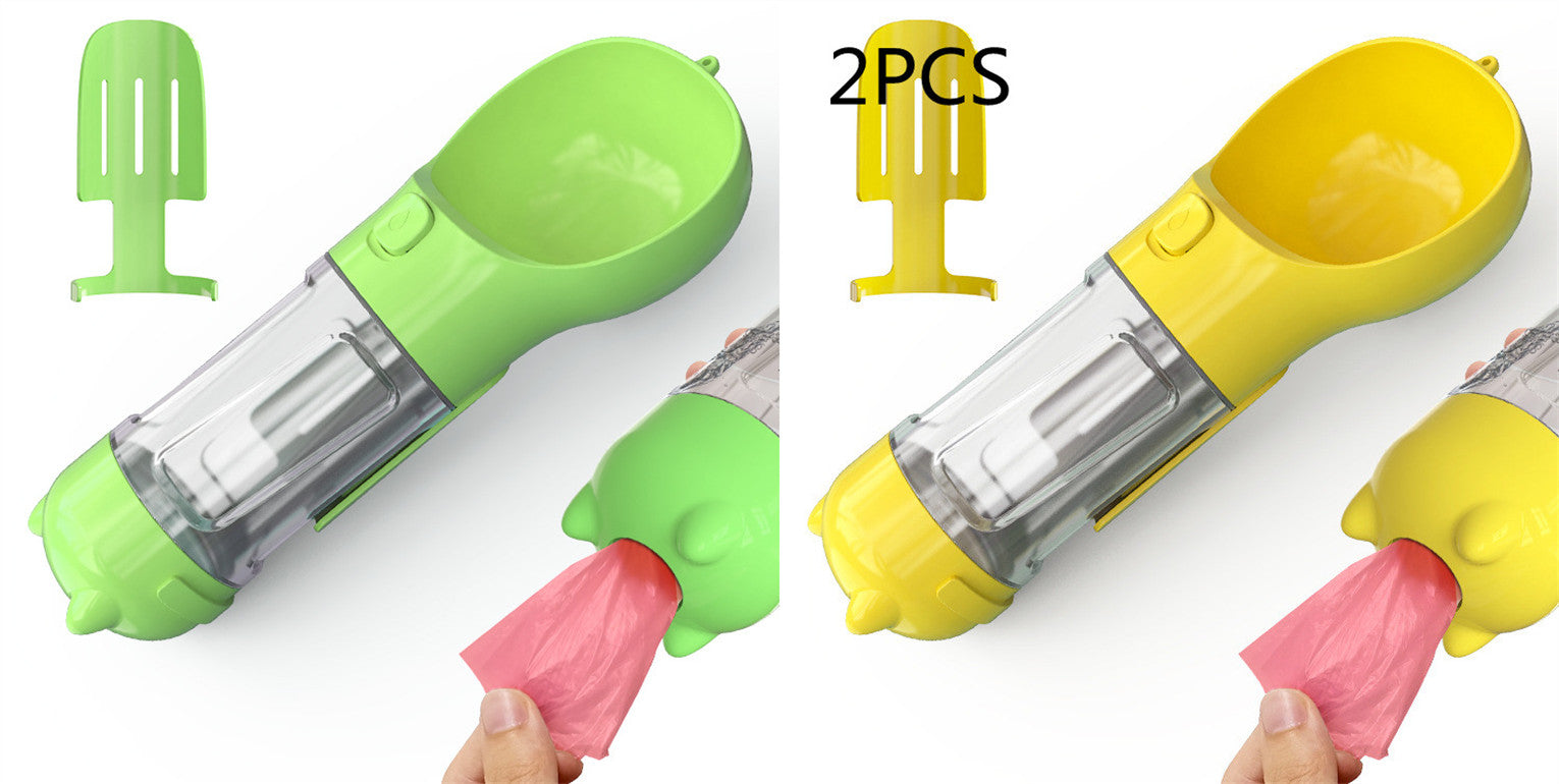 3 in 1 Dog Water Bottle - Feeder Bowl - Bag Storage