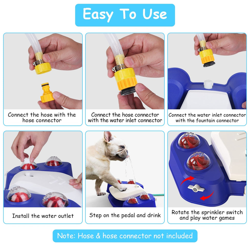 Dog Water Fountain Outdoor Step Activated Sprinkler